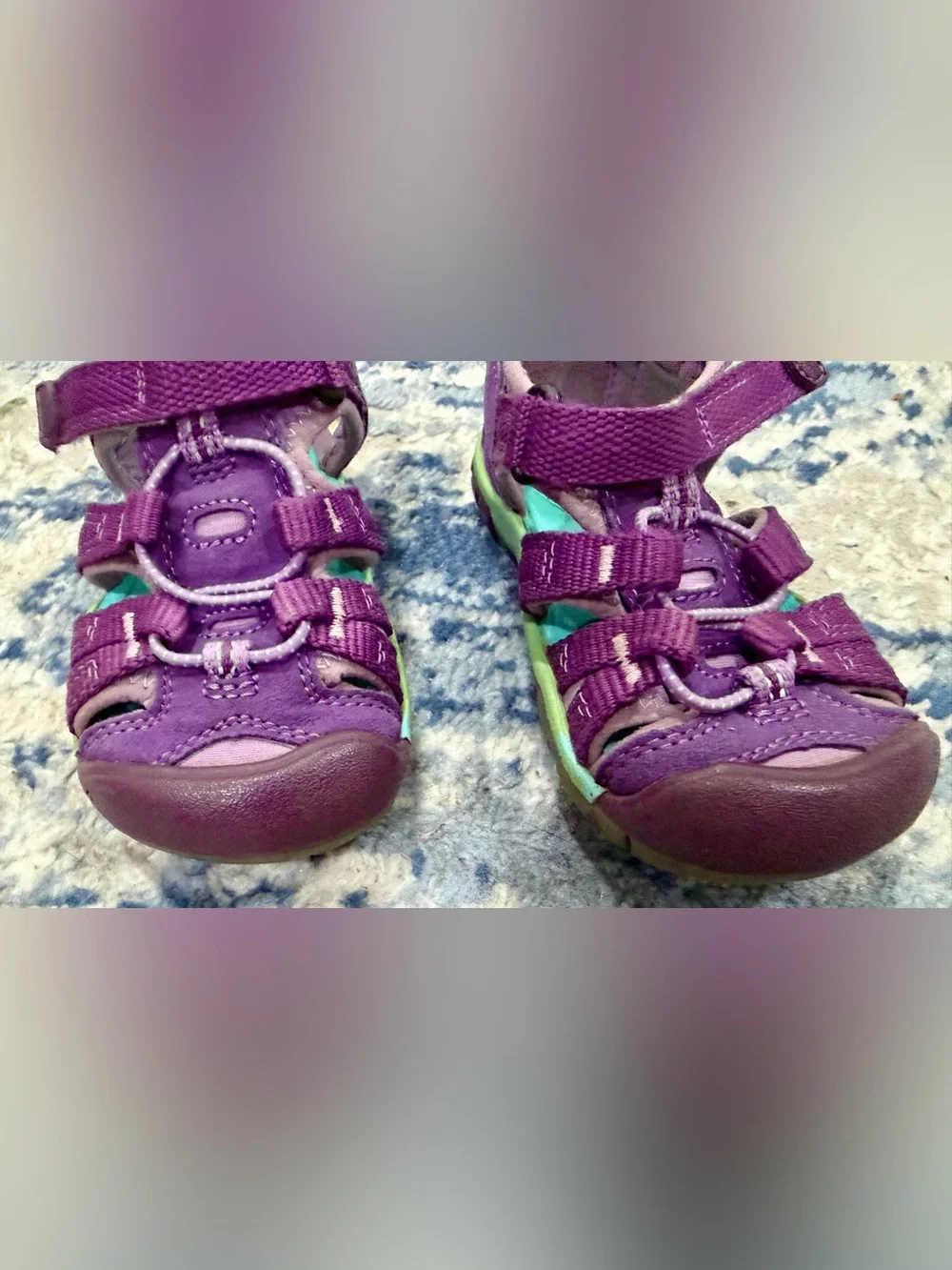 Keen Purple Kids Sandals with Aqua Accents